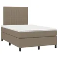 cadre de lit avec matelas taupe 120x190 cm tissu