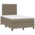 cadre de lit avec matelas taupe 120x190 cm tissu