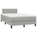 cadre de lit et matelas gris clair 120x190 cm tissu