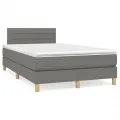 cadre de lit avec matelas gris foncé 120x190cm tissu