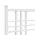 Cadre de lit métal avec tête de lit blanc 183x213 cm