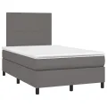 cadre de lit avec matelas gris 120x190 cm similicuir