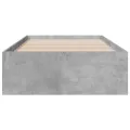 Cadre de lit et tiroirs gris béton 100x200 cm bois d'ingénierie
