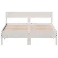 Cadre de lit et tête de lit blanc 140x190 cm bois de pin massif