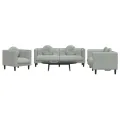 Ensemble de canapés 3 pcs avec coussins gris clair velours
