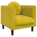 Ensemble de canapés 3 pcs avec coussins jaune velours