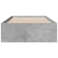 Cadre de lit et tiroirs gris béton 90x200 cm bois d'ingénierie
