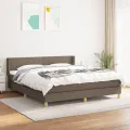cadre de lit avec matelas Taupe 180x200 cm Tissu
