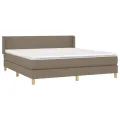 cadre de lit avec matelas Taupe 180x200 cm Tissu