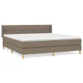 cadre de lit avec matelas Taupe 180x200 cm Tissu