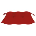 Chaise à bascule avec coussin rouge Bois de teck solide