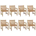 Chaises de jardin 8 pcs avec coussins anthracite Teck solide