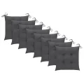 Chaises de jardin 8 pcs avec coussins anthracite Teck solide