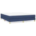 cadre de lit avec matelas Bleu 180x200 cm Tissu