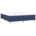 cadre de lit avec matelas Bleu 180x200 cm Tissu