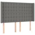 cadre de lit matelas LED Gris foncé 140x190 cm Tissu