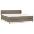 cadre de lit avec matelas Taupe 180x200 cm Tissu