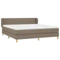 cadre de lit avec matelas Taupe 180x200 cm Tissu