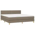 cadre de lit avec matelas LED Taupe 180x200 cm Tissu