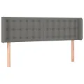 Tête de lit avec oreilles Gris foncé 147x16x78/88 cm Tissu