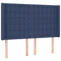 cadre de lit matelas et LED Bleu 140x200 cm Tissu