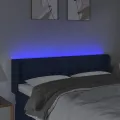 Tête de lit à LED Bleu 147x16x78/88 cm Tissu