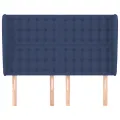 Tête de lit avec oreilles Bleu 147x23x118/128 cm Tissu