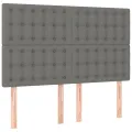 cadre de lit avec matelas Gris foncé 140x190cm Tissu