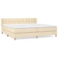 cadre de lit avec matelas Crème 180x200 cm Tissu