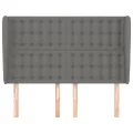 Tête de lit avec oreilles Gris foncé 147x23x118/128 cm Tissu