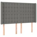 cadre de lit matelas LED Gris foncé 140x200 cm Tissu