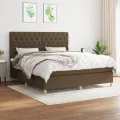 cadre de lit avec matelas Marron foncé 160x200 cm