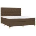 cadre de lit avec matelas Marron foncé 160x200 cm