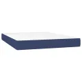 cadre de lit avec matelas LED Bleu 140x190 cm Tissu