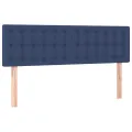 cadre de lit avec matelas LED Bleu 140x190 cm Tissu