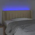 Tête de lit à LED Crème 93x16x78/88 cm Tissu