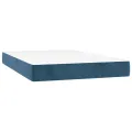 cadre de lit et matelas Bleu foncé 120x200cm Velours