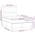 cadre de lit et matelas Bleu foncé 120x200cm Velours