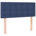 cadre de lit avec matelas Bleu 120x200 cm Tissu