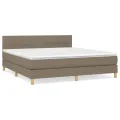cadre de lit avec matelas Taupe 180x200 cm Tissu
