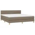 cadre de lit avec matelas Taupe 180x200 cm Tissu