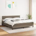 cadre de lit avec matelas Taupe 180x200 cm Tissu