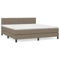 cadre de lit avec matelas Taupe 180x200 cm Tissu