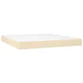 cadre de lit avec matelas LED Crème 160x200 cm Tissu