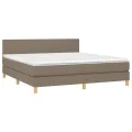 cadre de lit avec matelas Taupe 160x200 cm Tissu