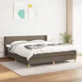 cadre de lit avec matelas Taupe 160x200 cm Tissu