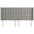Tête de lit avec oreilles Gris clair 183x16x118/128 cm Velours