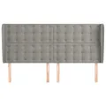 Tête de lit avec oreilles Gris clair 183x23x118/128 cm Velours