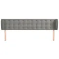 Tête de lit avec oreilles Gris clair 183x23x78/88 cm Velours