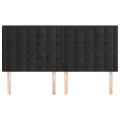 Têtes de lit 4 pcs Noir 100x5x78/88 cm Velours